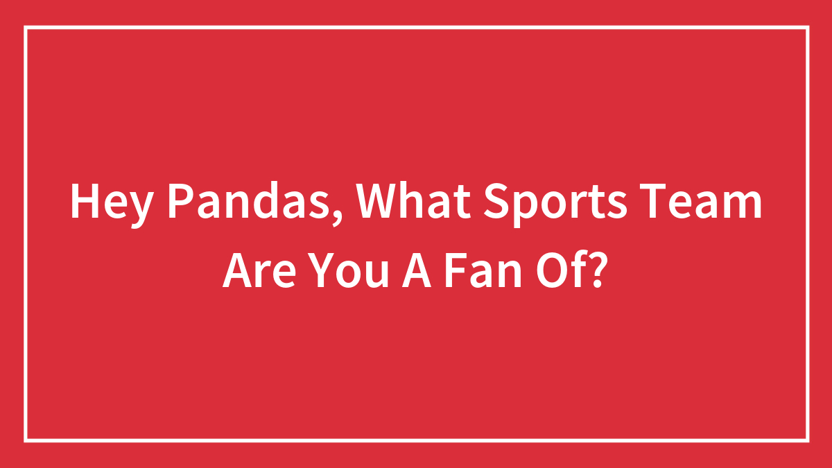 Hey Pandas, What Sports Team Are You A Fan Of?