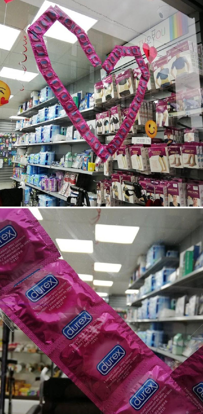 La farmacia local se pone a tono para el Día de San Valentín
