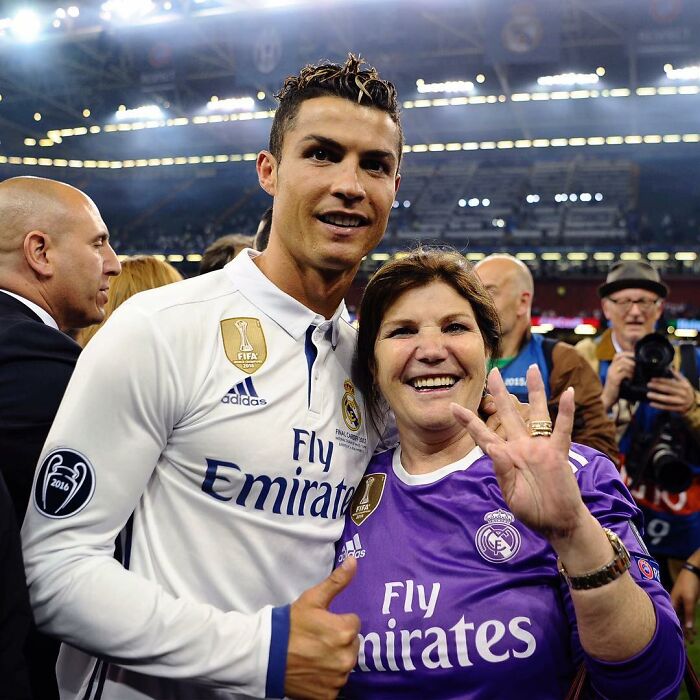 Cristiano Ronaldo And His Mother Maria Dolores Dos Santos Aveiro