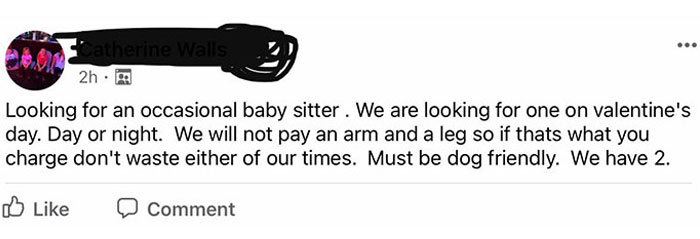 Woman Is Always Begging In Our Neighborhood Page But Wants Childcare On A Premium Day And Thinks It’ll Be Cheap