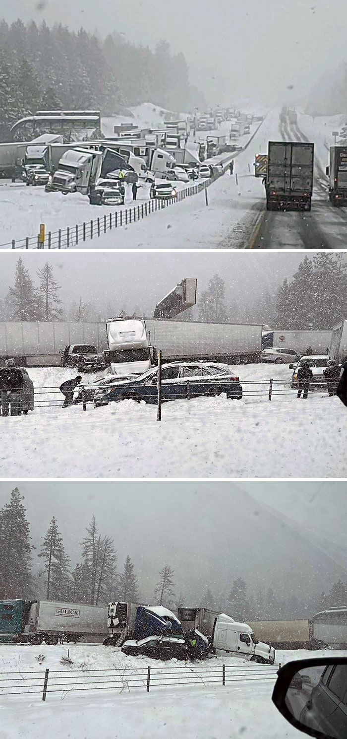 Accident And Backup On I-84 Near Pendleton, Oregon