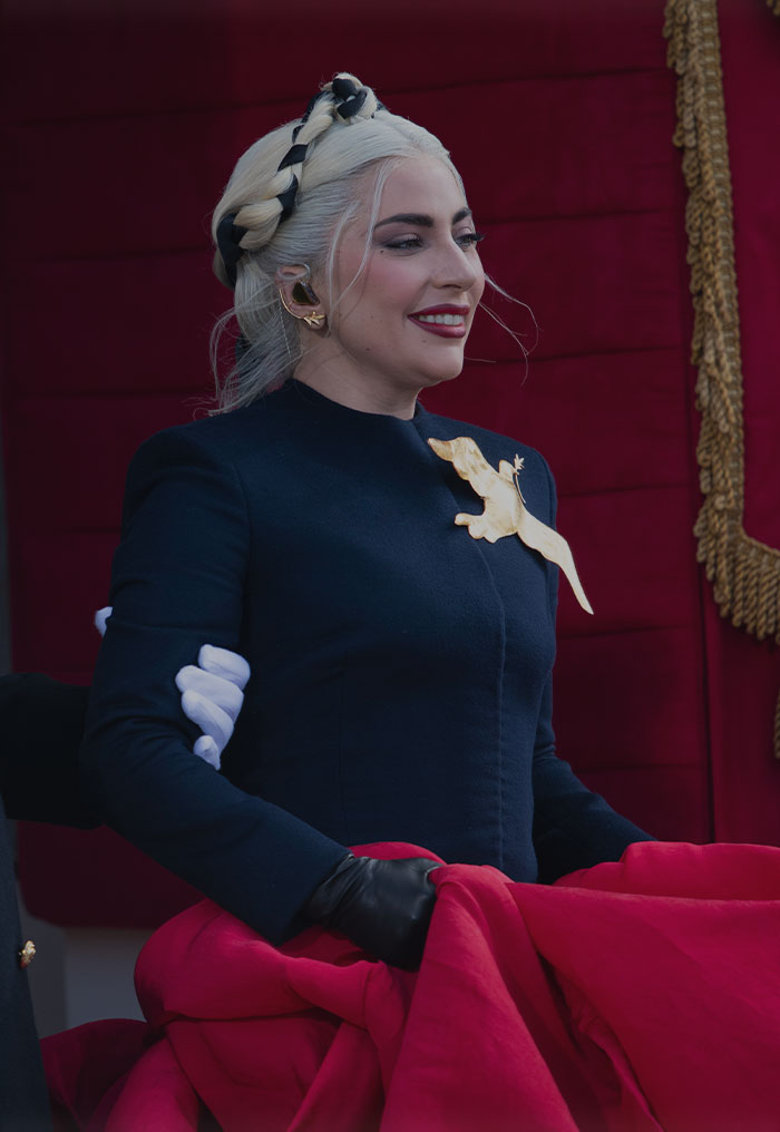 Picture of Lady Gaga sitting and smiling