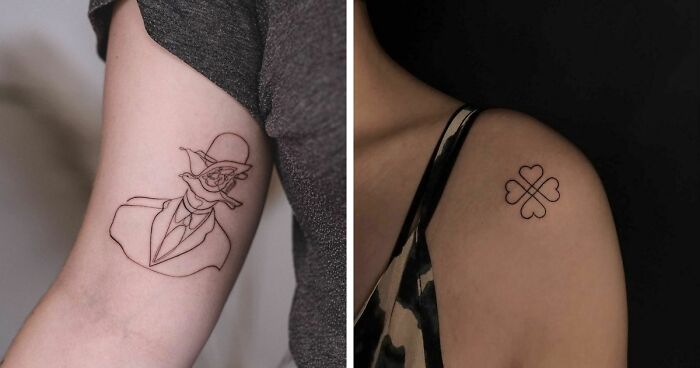 100 Single-Line Tattoos That Are Fine-Line Perfection | Bored Panda