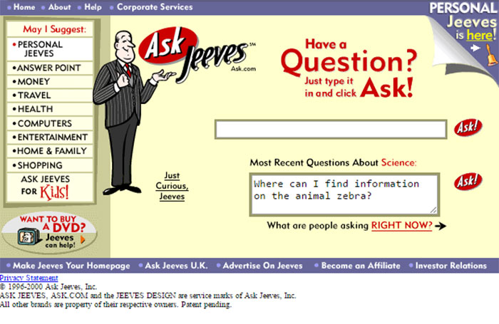 "Ask Jeeves"