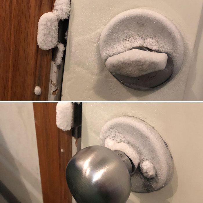 Doorknob In My Parents’ Garage. We Had A Cold Snap With Windchills From -40 To -55