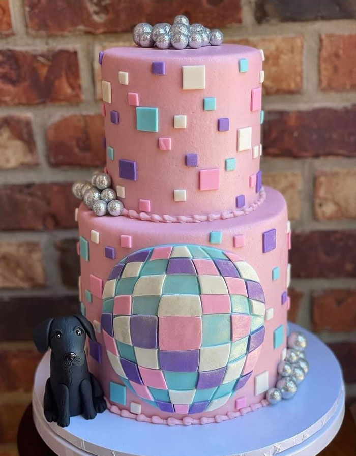 This Baker Usually Makes Really Beautiful Cakes, But I Feel Like This One Was A Miss. Supposed To Be Disco Themed