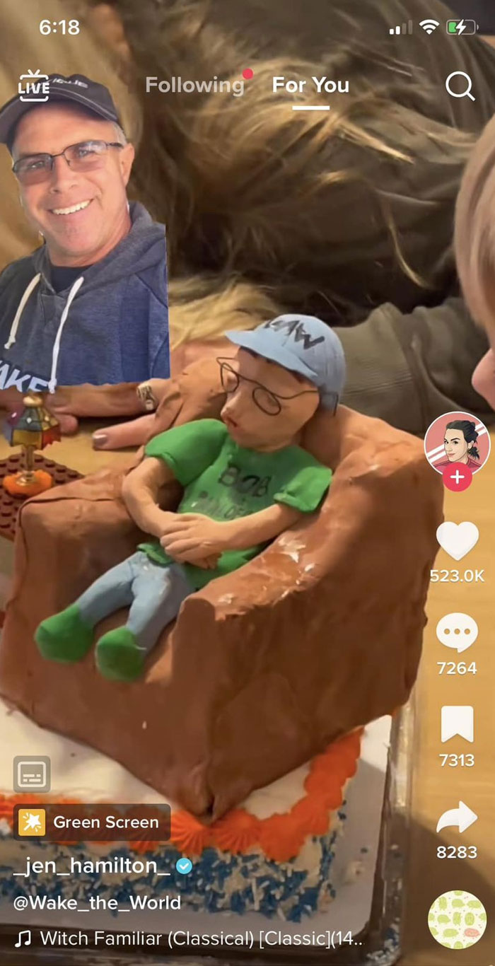 She Was Laughing At Herself In The Tiktok. I Thought It Was Too Funny Not To Share. It’s Supposed To Be Her Dad Relaxing In His Chair