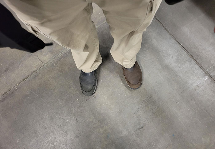 Well I'm 2 Hours Into My Shift And Noticed I Put On Two Different Shoes This Morning