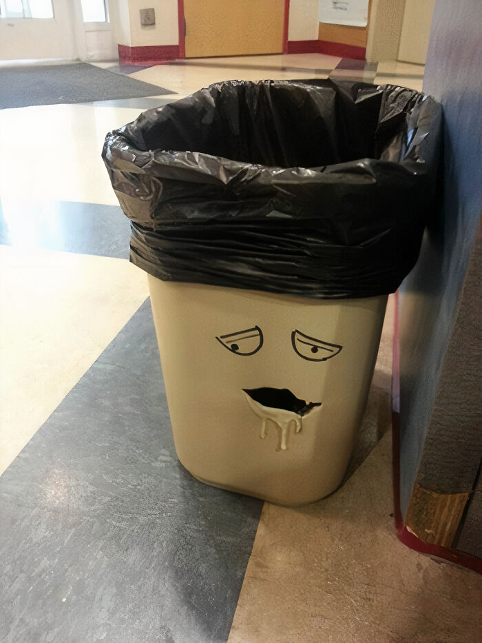 A Heater Melted A Hole In My Trashcan So I Got Creative