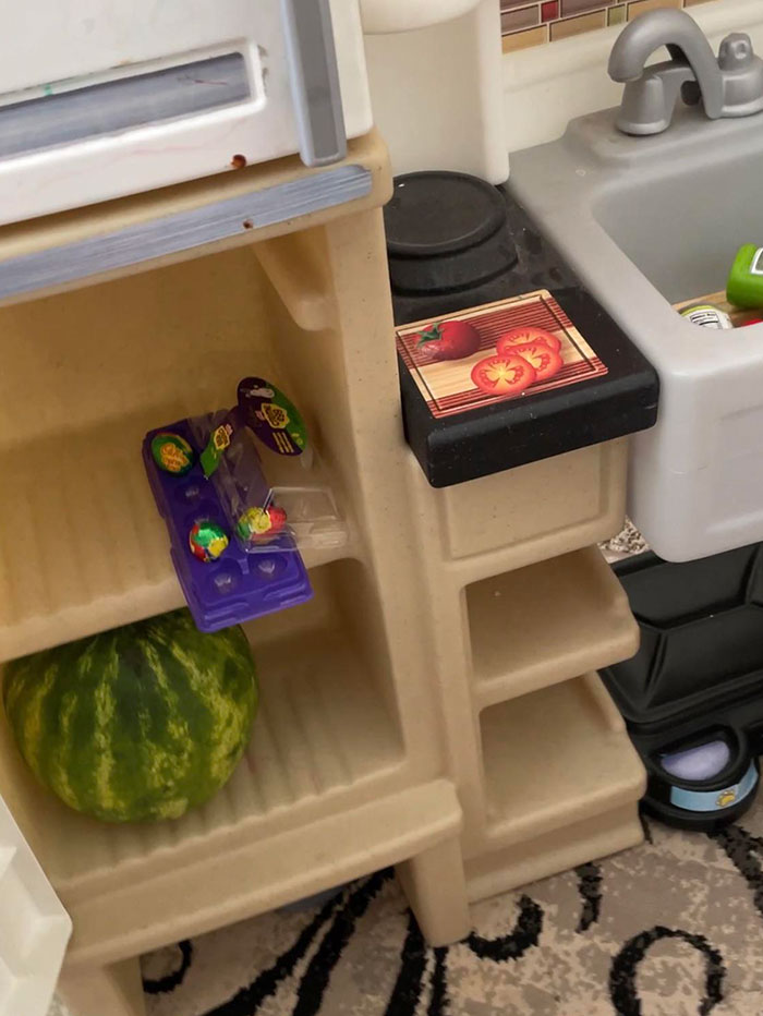 Bought A Watermelon Several Months Ago. It Quickly Was “Lost” And I Assumed Someone Threw It Away By Accident. However, I Found It In My Kids’ Toy Fridge. My God It Stunk