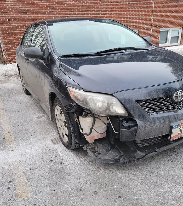 Hit A Pothole Pulling Into A Parking Spot For My Valentine's Date. Curb Ripped My Bumper Right Off