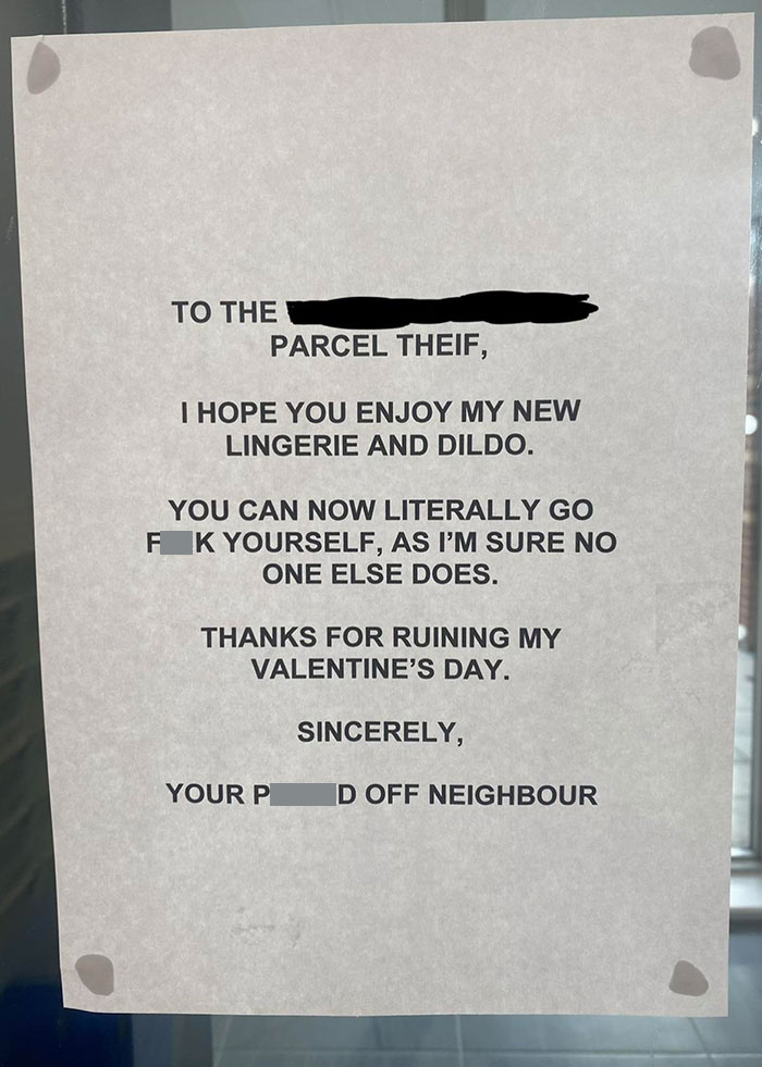 Parcel Thief Has Ruined My Valentine’s Day