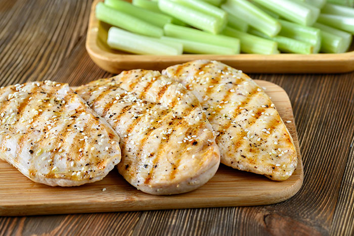 Grilled Chicken. Probably The Best Way To Just Get A Ton Of Protein With Little Fat And It Tastes Great If You Cook It Right