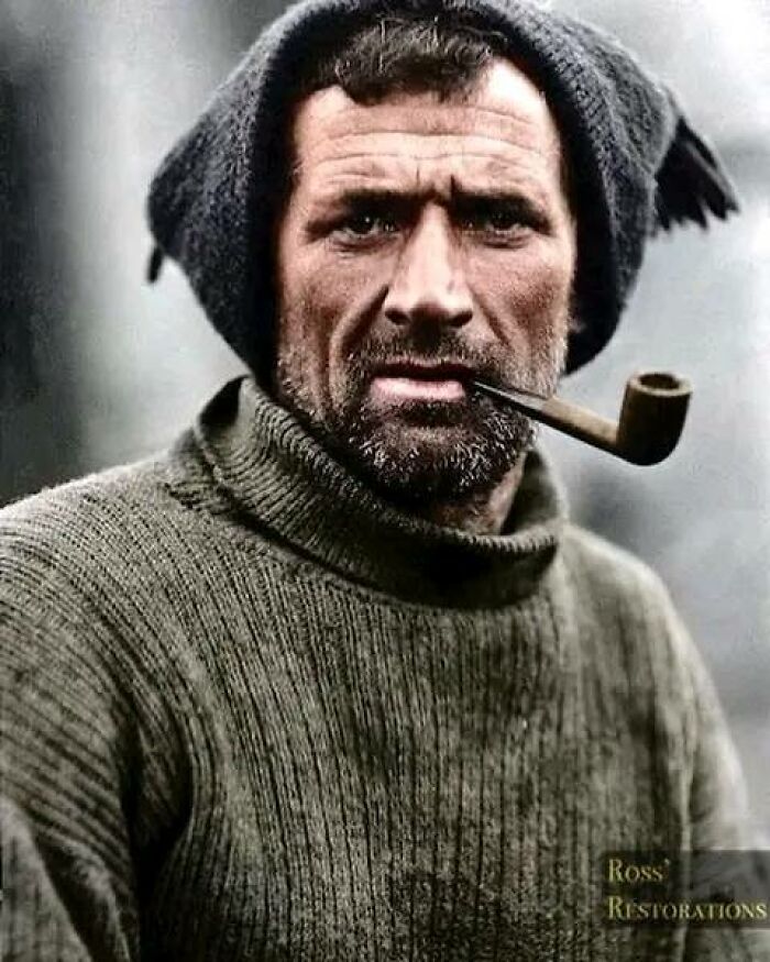 Irish sailor and Antarctic explorer Thomas Crean was photographed aboard the Endurance in Antarctica in 1915 during the Imperial Trans-Antarctic Expedition of 1914-1917 led by Ernest Shackleton.