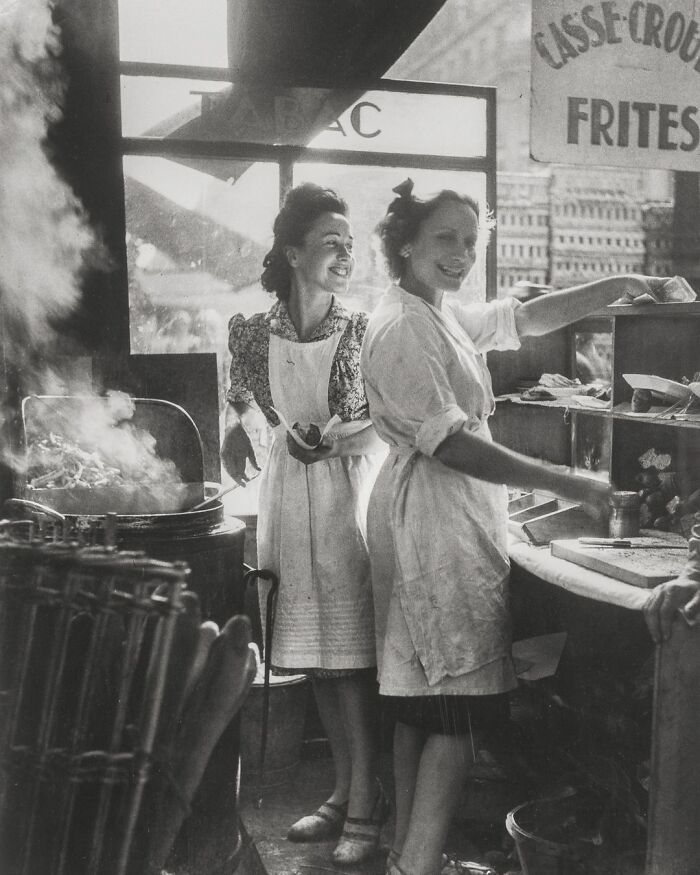 Café Waitresses Serving Chips In Liberated Paris, 1940s