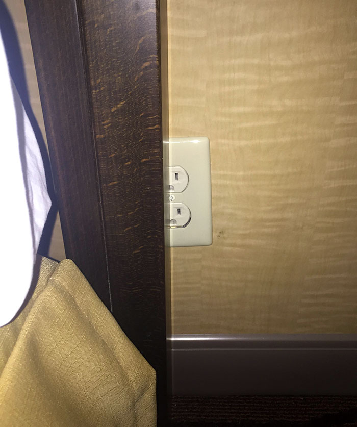 This Wall Socket At My Hotel. Yes, I Tried Moving The Bed, But It Is Screwed Into The Wall