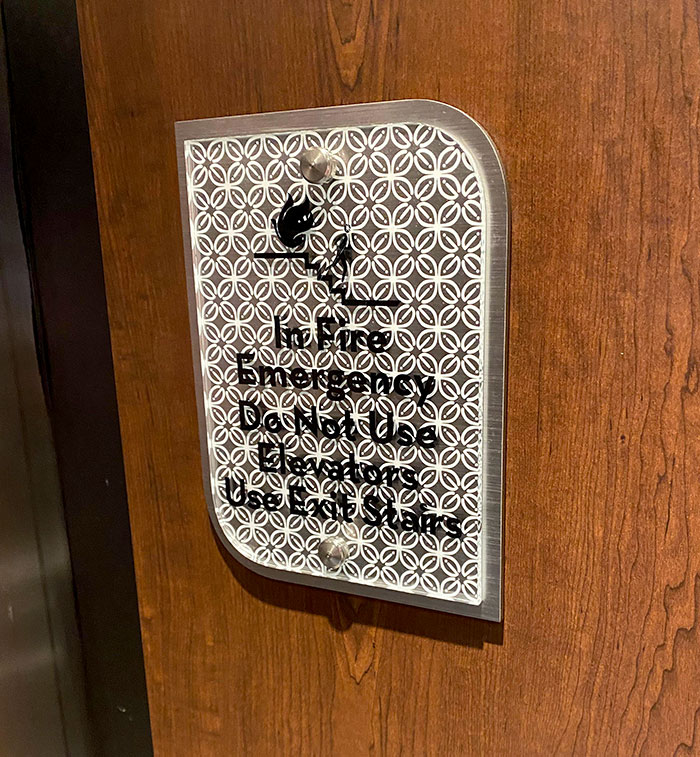 The Elevator Safety Placard In The Hotel