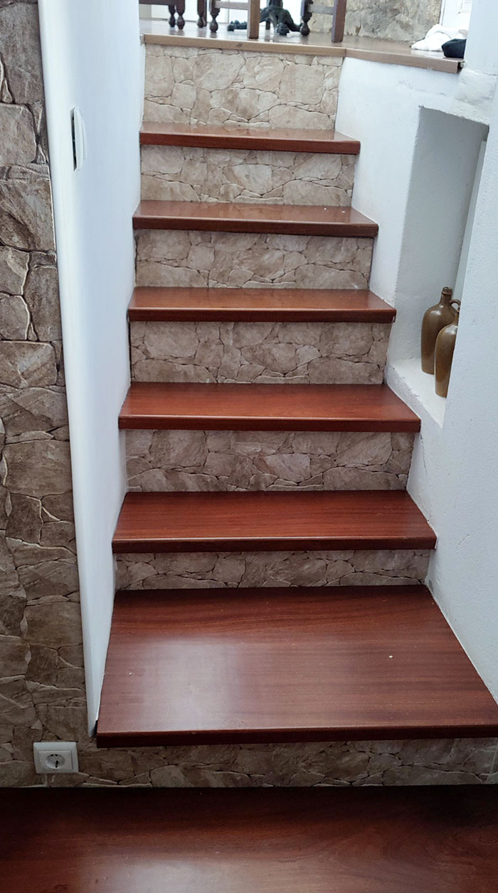 My Airbnb Stairs. Every Step Is A Different Height, Width, And Depth