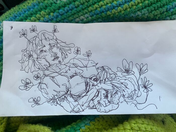 A Quick Doodle On A Receipt With A Ballpoint Pen