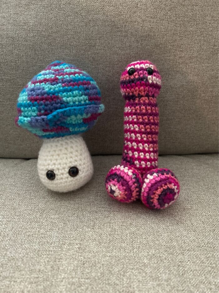 I Didn’t Crochet These, But My Little Sister Did. The One On The Right Is Her Own Pattern