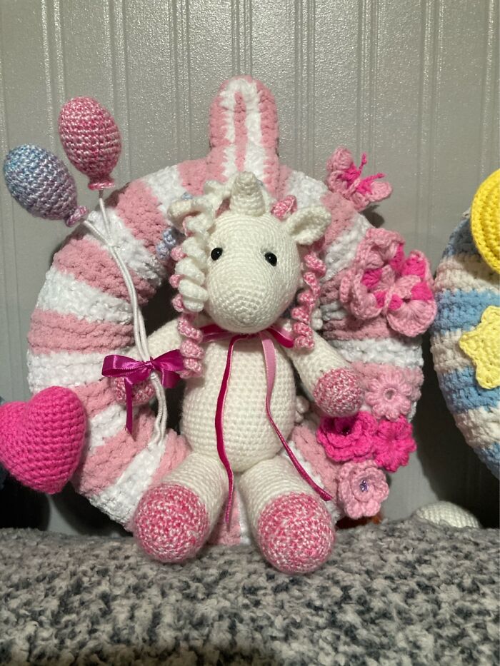 Unicorn Wreath For Friends New Baby Girl