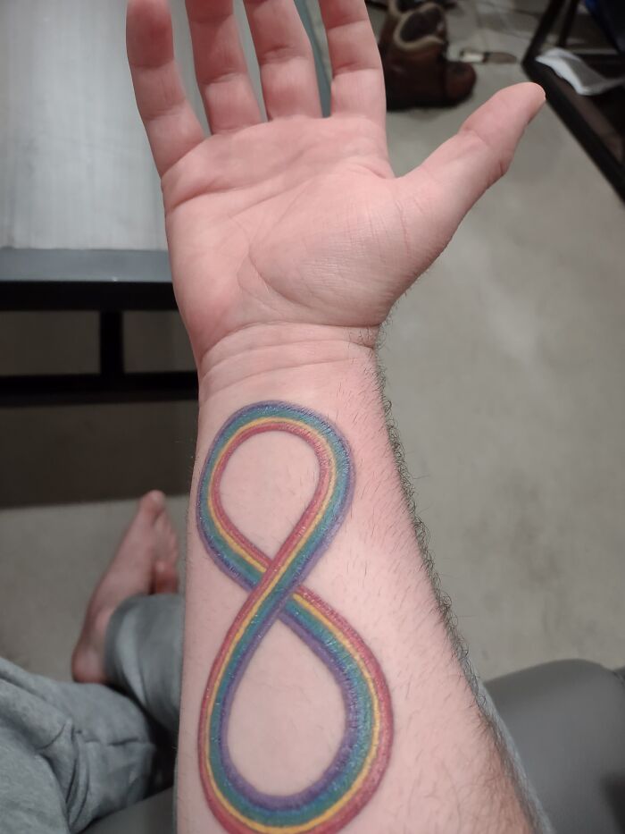 "Rainbow Infinity," To Represent Me, A Gay Autistic. Tatted New Year's Eve 2021, As A Christmas Present From My Dad
