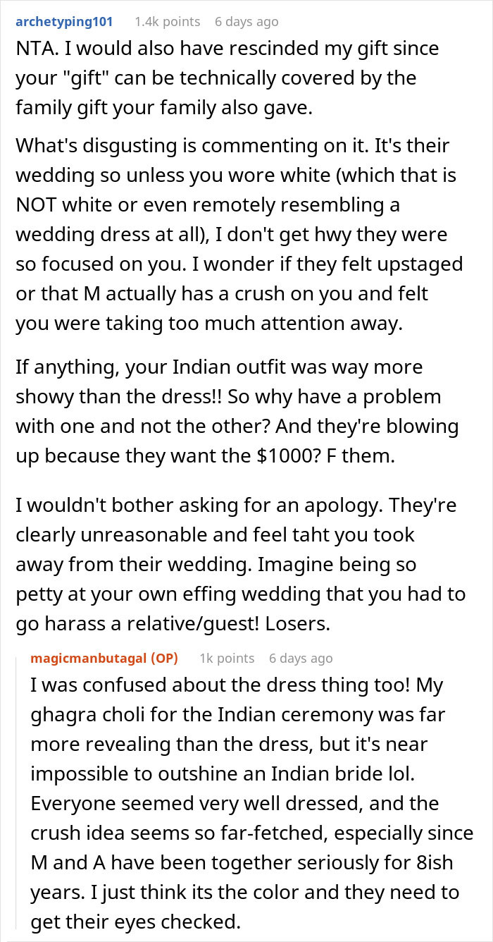 “AITA For Leaving My Cousin's Wedding And Taking Back My Gift Because My Dress Was ‘Inappropriate?’”
