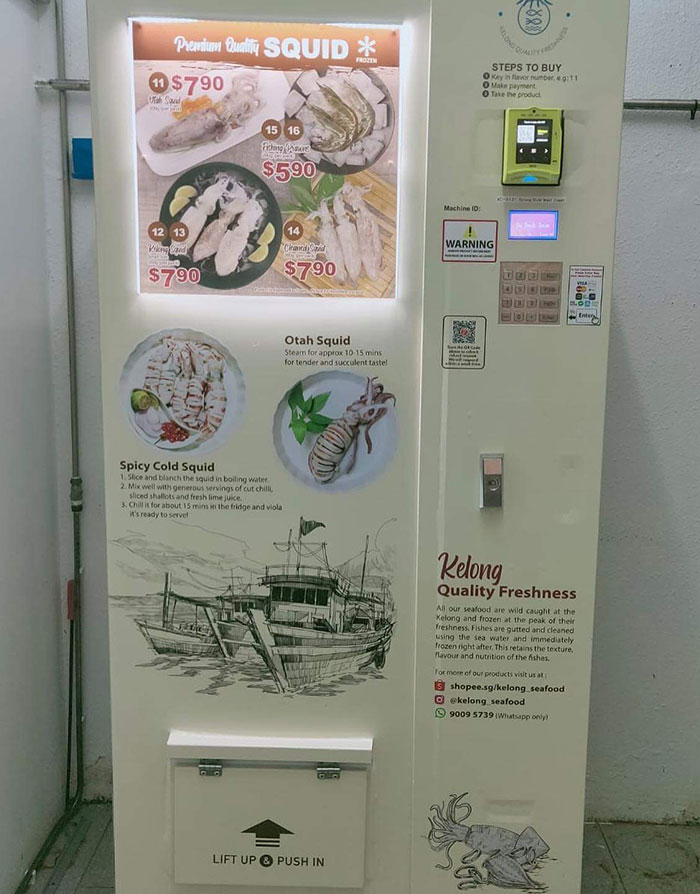 In Addition To Vending Machines Dispensing Wagyu Beef, Salmon And Gold Bars, Singapore Also Has One That Dispenses Raw Squids