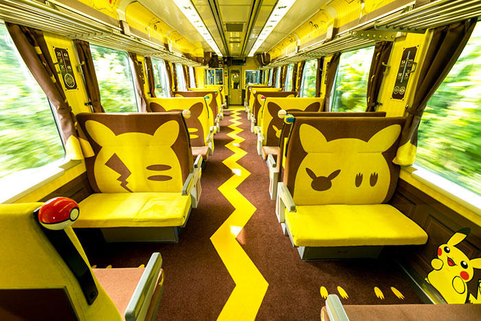 Pikachu-Themed Train In Japan
