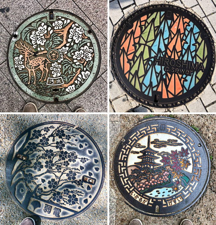 I Love The Customized Manhole Covers In Japan. They Have It In Each Locality Around