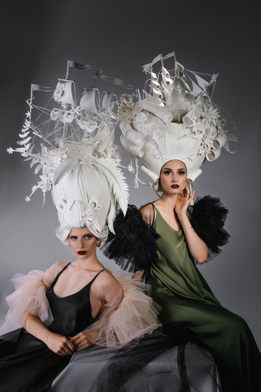 "Mysterious Flying Dutchman": I Make Baroque Paper Wigs (6 Pics)