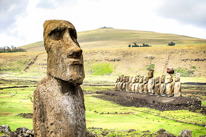 Close up of Moai statue
