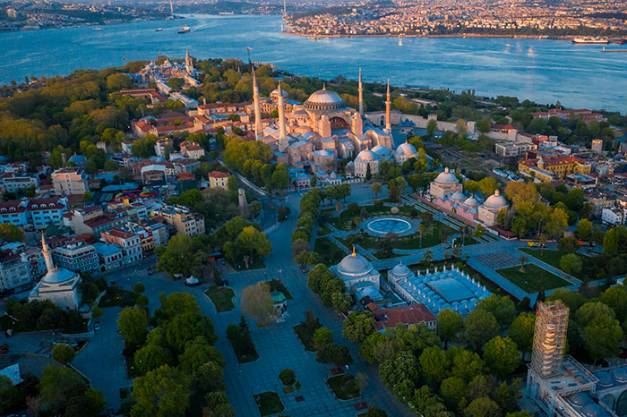 Aerial view of Istanbul city at daytime