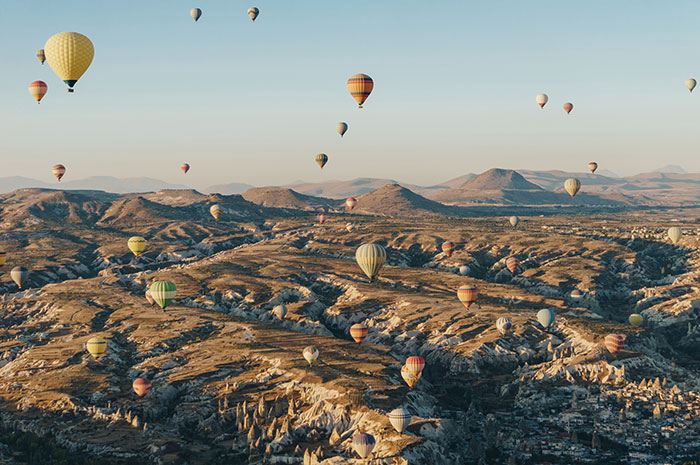 Hot-Air Balloon In Cappadocia, Turkey
