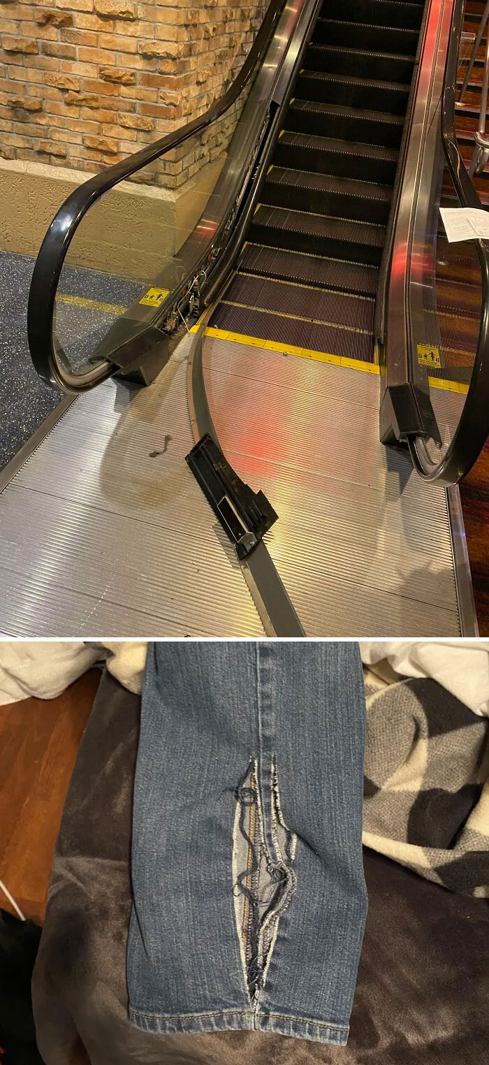 Back In April My Pants Got Caught On A Metal Piece In The Escalator At The New York Hotel And Somehow I Was Unharmed