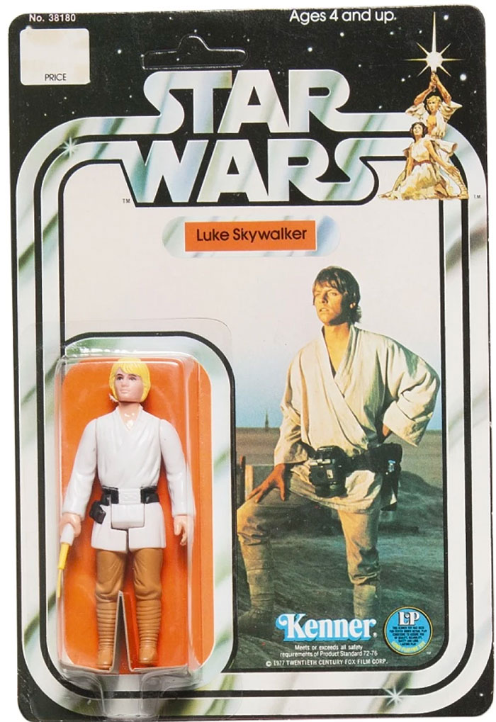 1978 Luke Skywalker action figure in the box