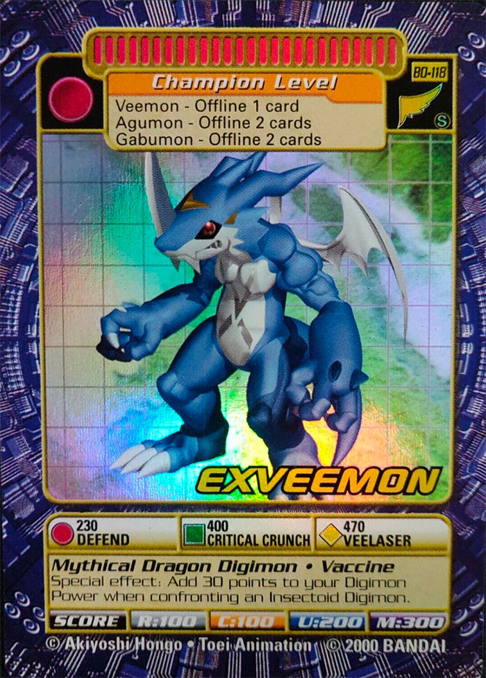 Digimon card Exveemon BO-118 Digi Battle Series 3 HOLO Foil