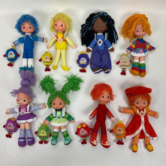Rainbow Brite Hallmark dolls 10" lot of 8 color kids