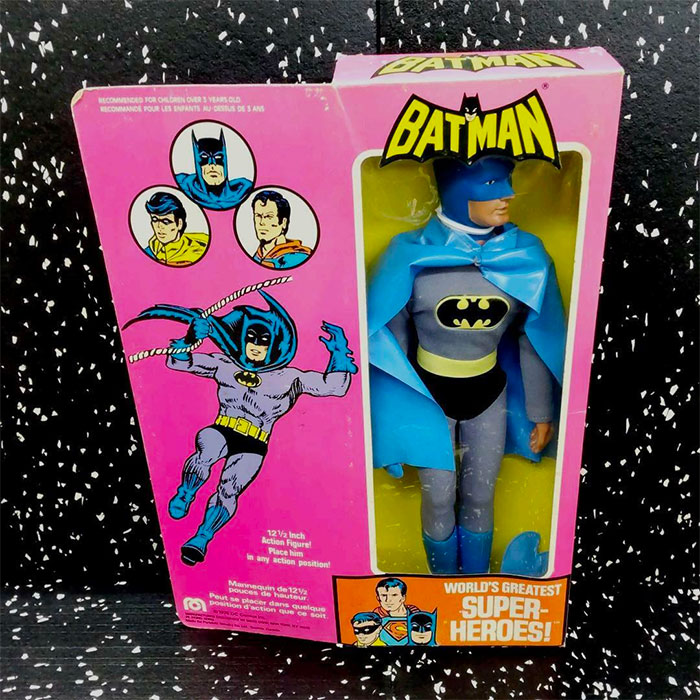 90s Batman action figure in the pink box