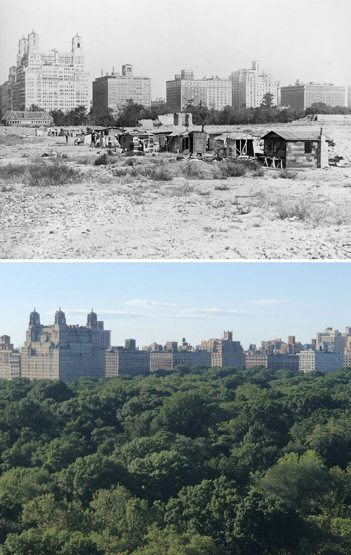 Vista de Central Park en Nueva York hacia el edificio Beresford - 1932/2022