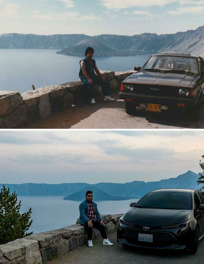Crater Lake en 1982 y 2022