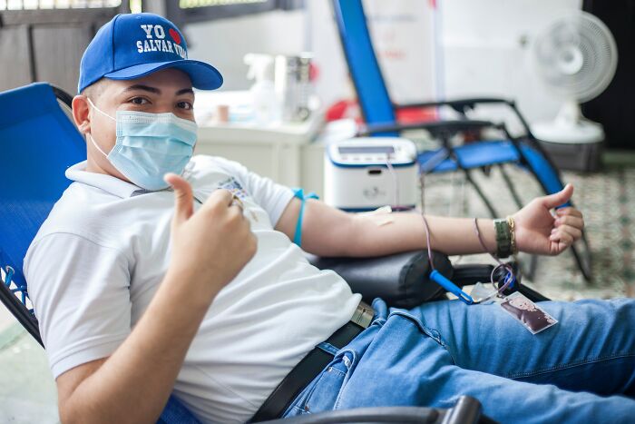 Man Donates Blood 