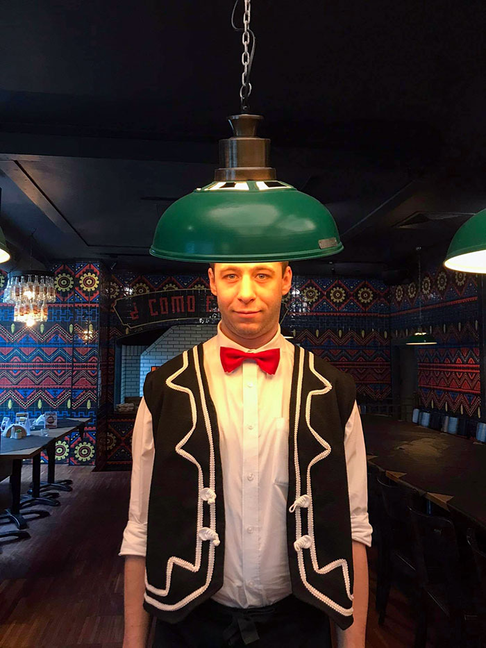 This Waiter Looks Like A Video Game Character Model