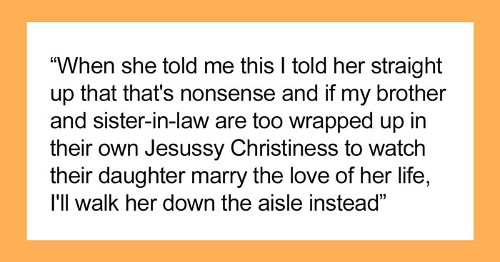 Man Offers To Walk His Lesbian Niece Down The Aisle At Her Wedding Instead Of Her Homophobe Father, Gets Called A Jerk