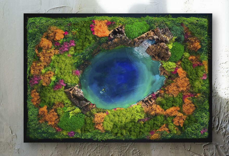 I Made This Artwork With Barks And Preserved Moss. I Made This Artwork With Barks And Preserved Moss.