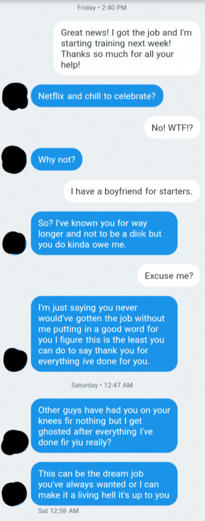 Saw This On Twitter The Other Day And Thought It Fit—nice Guy Expects To "Netflix And Chill" After Helping Woman Get A Job He Recommended