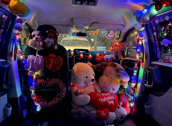 Happy Valentine's Day. I Decorated My Uber Wheelchair Accessible Van For My Passengers