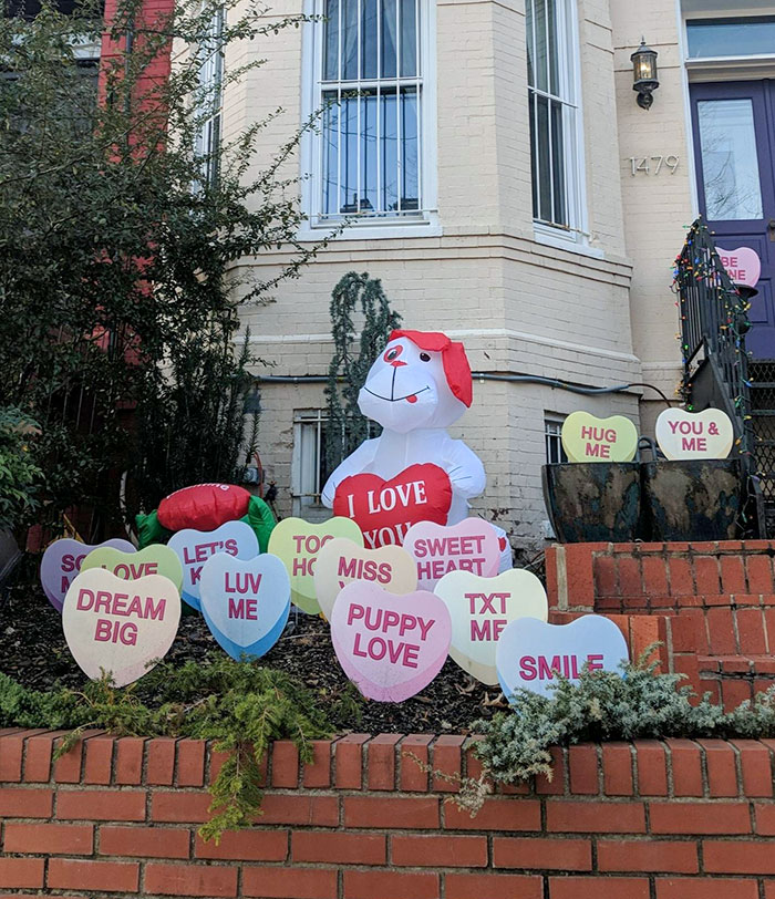 Valentine's Day Decorations Spotted Near Meridian Hill Park