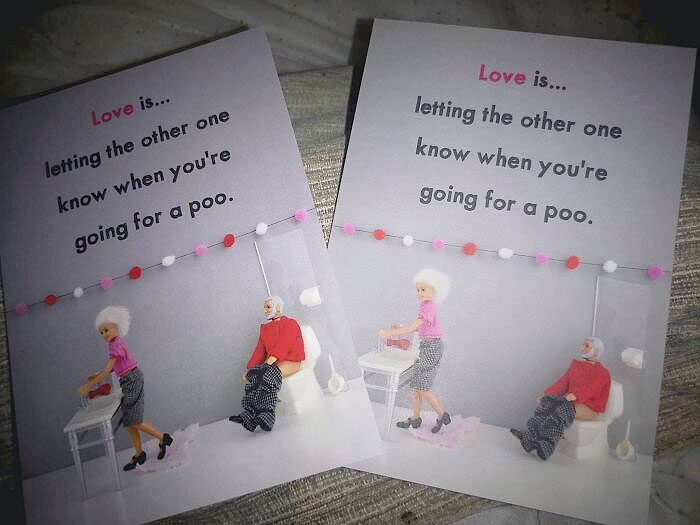 You Know It's Meant To Be When You Both Buy The Same Comically Offensive Valentine's Card For Each Other