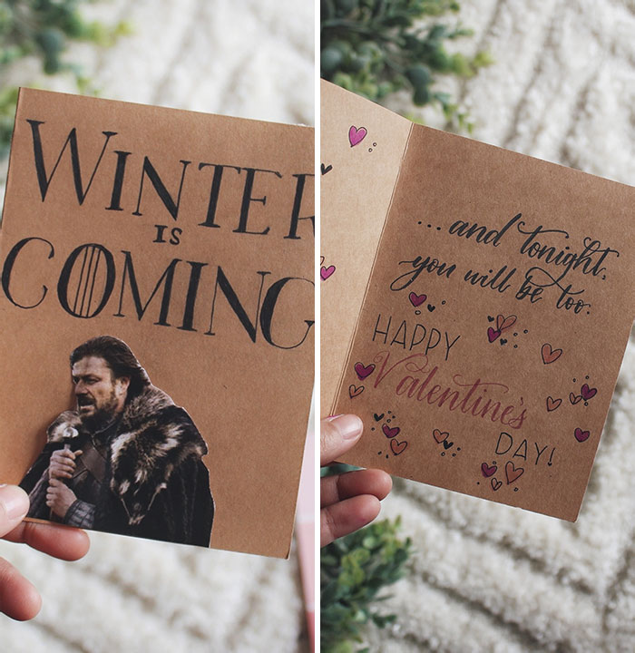 Handmade Game Of Thrones Inspired Valentine's Card For My Boyfriend